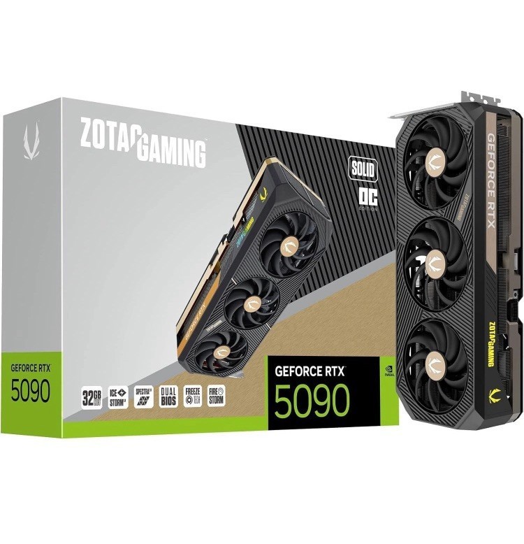 ZOTAC GeForce RTX 5090 Solid OC 32GB GDDR7 IceStorm 3 0 ARGB Lighting 