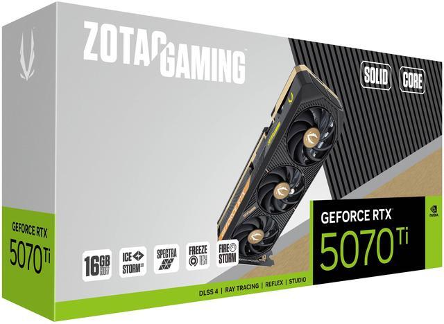 ZOTAC SOLID CORE GeForce RTX 5070 Ti 16GB 256 Bit GDDR7 PCI Express 5 0 x16 Graphics Card ZT B50710D2 10P