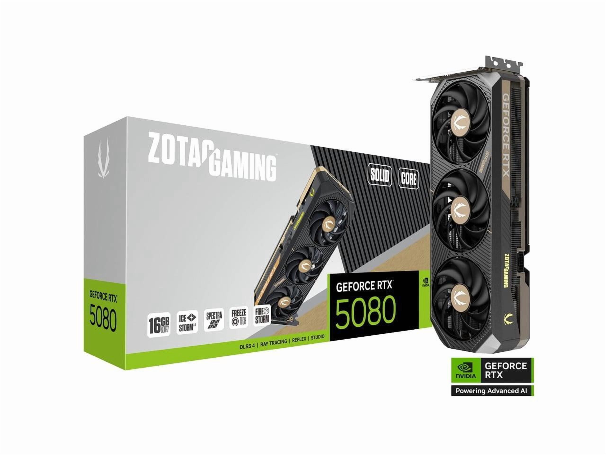 ZOTAC SOLID CORE GeForce RTX 5080 16GB 256 Bit GDDR7 PCI Express 4 0 DLSS 4 0 Graphics Card ZT B50800D2 10P