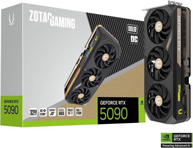 ZOTAC SOLID OC GeForce RTX 5090 32GB 512 Bit GDDR7 PCI Express 5 0 x16 DLSS 4 0 Video Card ZT B50900J 10P