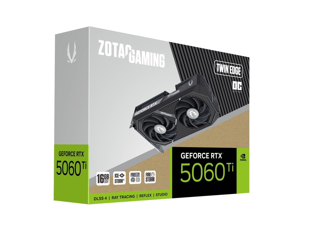 ZOTAC Twin Edge OC GeForce RTX 5060 Ti PCI Express 5.0 x8 16GB Tarjeta Gráfica GDDR7 de 128 Bits ZT-B50620H-10M