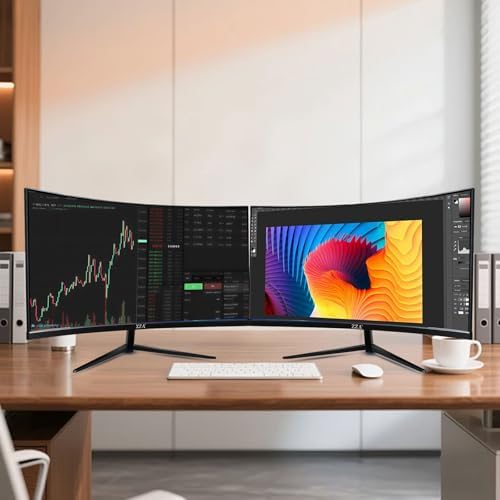 ZZA 27 Gaming Monitor FHD 144Hz Curved Computer Monitor 1080p 144hz Monitor HDMI  1 VGA 1 Tilt Adjustable VESA Compatible  Black