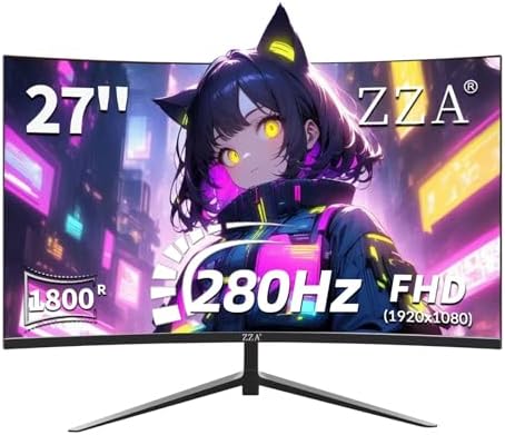 ZZA 34 Gaming Monitor 165Hz/180Hz WQHD  3440x1440P  Ultrawide 34 White Curved Monitor FreeSync for Tear Free Gaming 100  sRGB  HDMI 2 1 & DP 1 4 PBP Mode Wall Mountable