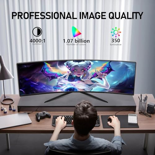 ZZA UltraWide 34 inch Curved Monitor 1500R PC Screen 165hz Refresh Rate WQHD 3440x1440 Computer Gaming Monitor VA PanelAMD FreeSync Premium   HDR10   99  sRGB   VESA