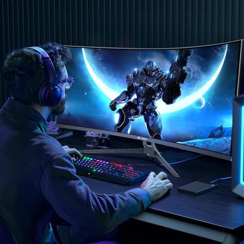 ZZA UltraWide 34 inch Curved Monitor 1500R PC Screen 165hz Refresh Rate WQHD 3440x1440 Computer Gaming Monitor VA PanelAMD FreeSync Premium   HDR10   99  sRGB   VESA