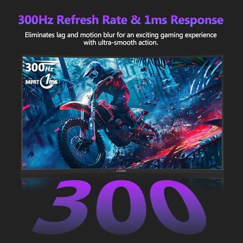 Z Edge 27 inch Curved Gaming Monitor  FHD 1080P 300Hz 240Hz PC Monitor  Ultra Fast MPRT 1ms Curved Monitor  1500R  16 7M Colors  UG27H Frameless Bezel  2X DP 1 4 Ports and 2X HDMI 2 0 Ports