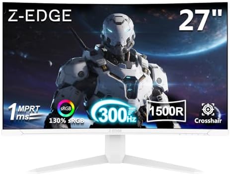 Z Edge 27 inch Curved Gaming Monitor  FHD 1080P 300Hz 280Hz 240Hz Curved Monitor 1500R Computer Monitor  MPRT 1ms Monitor  FreeSync  Low Blue Light 16 7M Colors  UG27S 2X DP and 2X HDMI