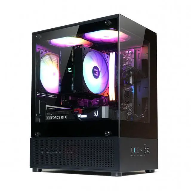 Zalman CUBIX G Micro ATX PC Case  MATX Case with 3 X 120mm FRGB Fans Pre Installed  Panoramic View Tempered Glass Panels  USB Type C Port  Fits up to 280mm GPUs  Black