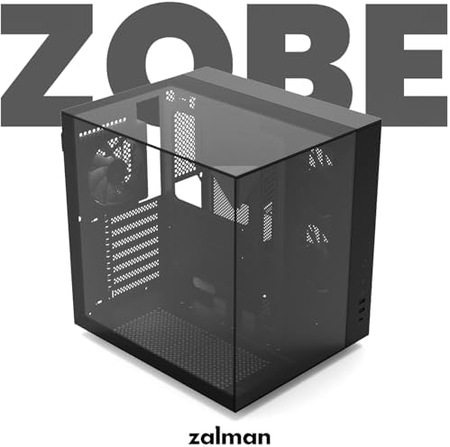 Zalman ZQBE ATX Mid Tower PC Case  3 x PWM ARGB Fans with Multi Port Fan Hub RGB Controller Included  USB Type C 3 2  240mm Radiator Support  Full View Panoramic Tempered Glass Panels  Black
