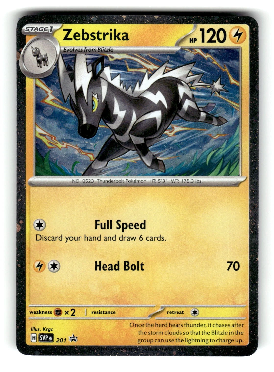 Zebstrika     Cosmos Holo  SV  Scarlet & Violet Promo Cards 201   Pokémon TCG