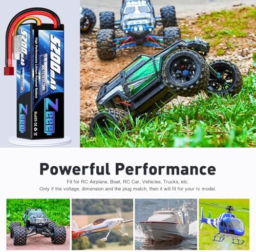 Zeee 3S 5200mAh Lipo Battery 11 1V 80C Hardcase Battery with T Connector for RC Car Boat Truck Helicopter Airplane Racing Models 2 Pack