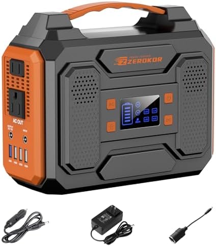 ZeroKor 300W Portable Power Bank Generator With Carrying Case Power Station 110V Power Pack with AC Outlet External Lithium Battery Pack with DC QC3 0 USB for Outdoor Camping Home Use Van Life
