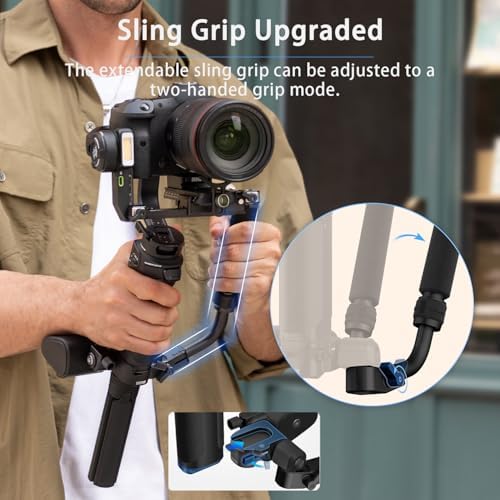 Zhiyun Weebill 3S Combo 3 Axis Gimbal Stabilizer for DSLR and Mirrorless Camera Compatible with Sony Nikon Canon Panasonic LUMIX Extendable Sling Grip Integrated Fill Light PD Fast Charge