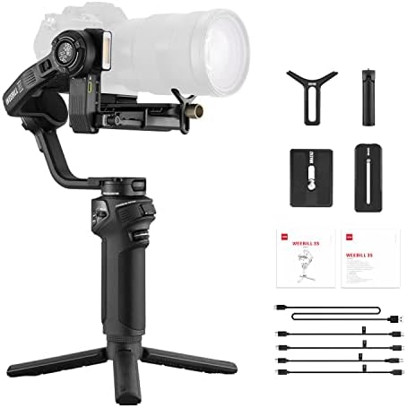 Zhiyun Weebill 3S Combo 3 Axis Gimbal Stabilizer for DSLR and Mirrorless Camera Compatible with Sony Nikon Canon Panasonic LUMIX Extendable Sling Grip Integrated Fill Light PD Fast Charge