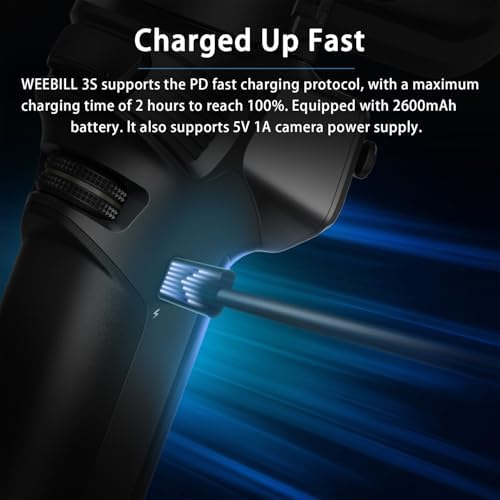 Zhiyun Weebill 3S Combo 3 Axis Gimbal Stabilizer for DSLR and Mirrorless Camera Compatible with Sony Nikon Canon Panasonic LUMIX Extendable Sling Grip Integrated Fill Light PD Fast Charge
