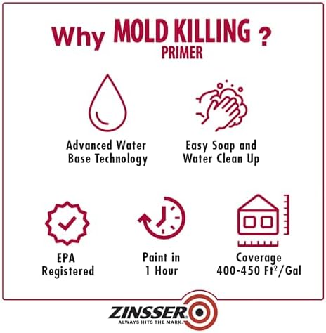 Zinsser 276049 2PK Mold Killing Primer  Gallon  White  2 Pack