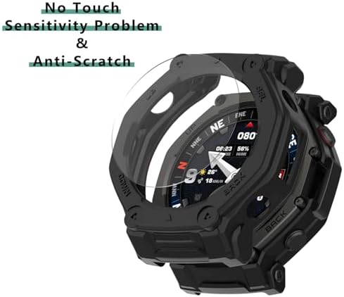 1 4 Pack  Case with Tempered Glass Screen Protector Compatible with Amazfit T Rex 3 Pro 48MM  Bumper Full Coverage Protective Soft Cases Face Cover for Amazfit TRex 3 Pro 48 mm