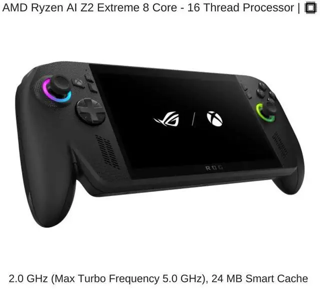  2025  HIDevolution ASUS ROG X B O X Ally X RC73XA 7" FHD 120Hz  2 0 GHz Ryzen AI Z2 Extreme  AMD Radeon  24 GB LPDDR5 RAM  1 TB PCIe SSD  Windows 11 Home