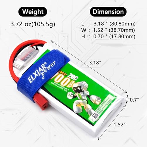2 Pack  7 4V 2700mAh 20C Li Po Battery Replacement for WLTOYS 12428 1/12 RC Car with Deans T Plug and 2S Balance Charger Upgrade Rechargeable Pack