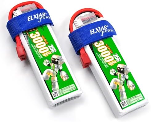 2 Pack  7 4V 3000mAh 25C LiPo Battery with T Plug Replacement for WLTOYS 144001 124018 124019 EAT14 1/14 RC Cars with 2S Balance Charger