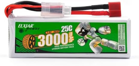 2 Pack  7 4V 3000mAh 25C LiPo Battery with T Plug Replacement for WLTOYS 144001 124018 124019 EAT14 1/14 RC Cars with 2S Balance Charger