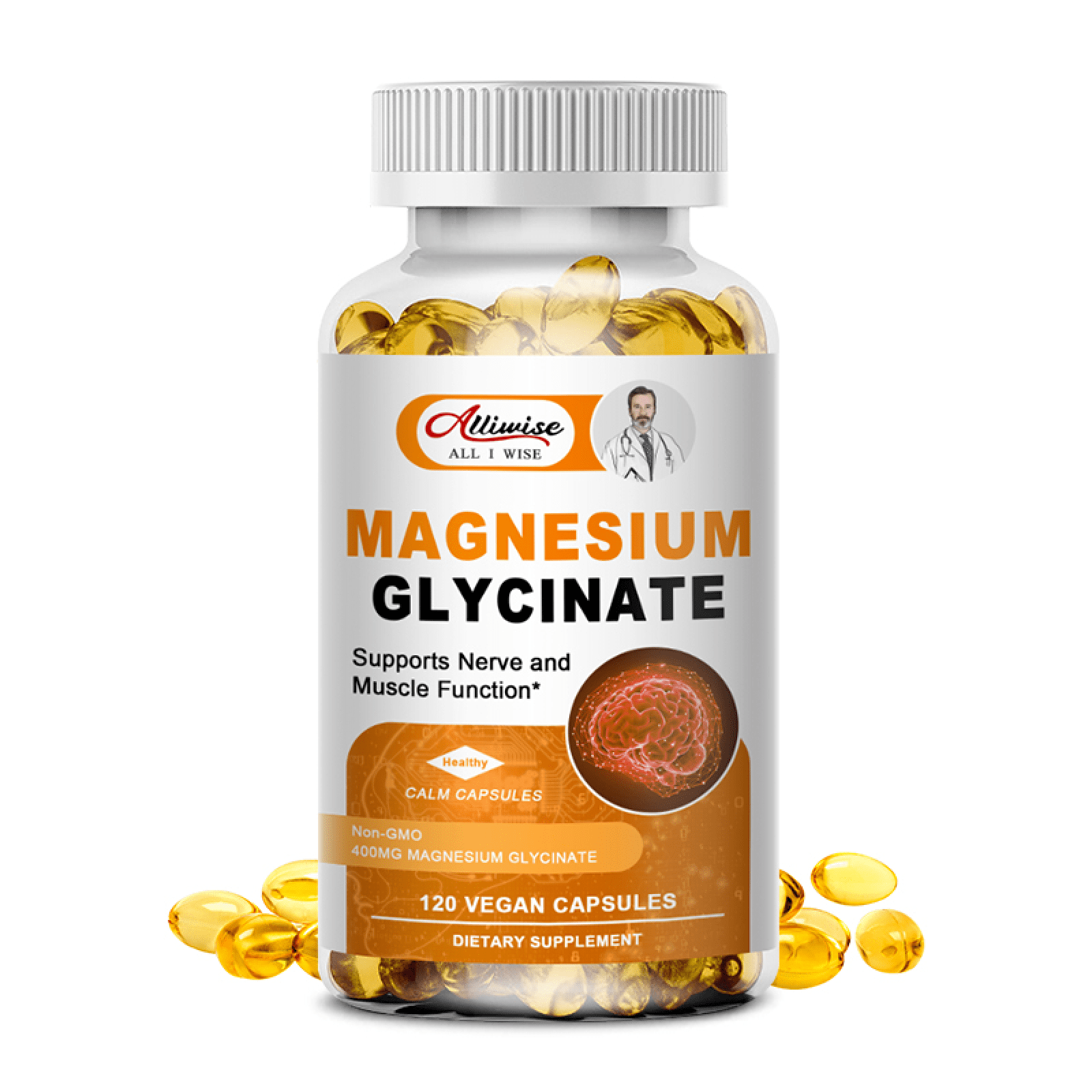 2 Pack  Magnesium Glycinate 400mg with Vitamin B6 D3 for Sleep  Muscle & Bone Health  240 Capsules