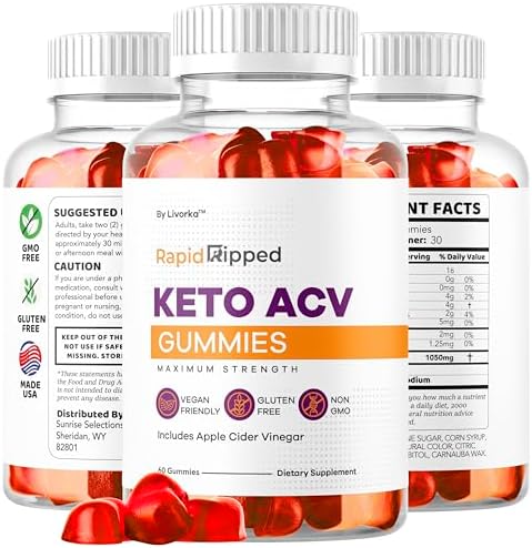  2 Pack  Rapid Ripped Keto ACV Gummies Support  Rapidripped Keto Plus Apple Cider Vinegar Gummy Advanced Formula 1050MG  All Natural Gomitas Reviews  120 Gummies for 2 Months