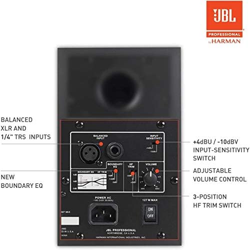  2  JBL 305P MkII 5 2 Way Active Powered Studio Reference Monitors Speakers