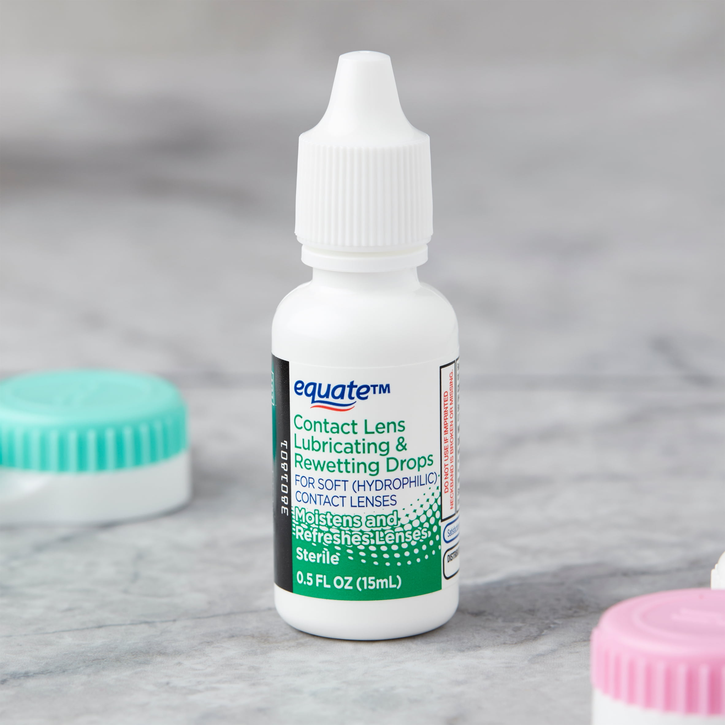 2 pack  Equate Contact Lens Lubricating & Rewetting Drops for Soft Contact Lenses  0 5 fl oz  15mL   Compare to Opti Free Puremoist Rewetting Drops