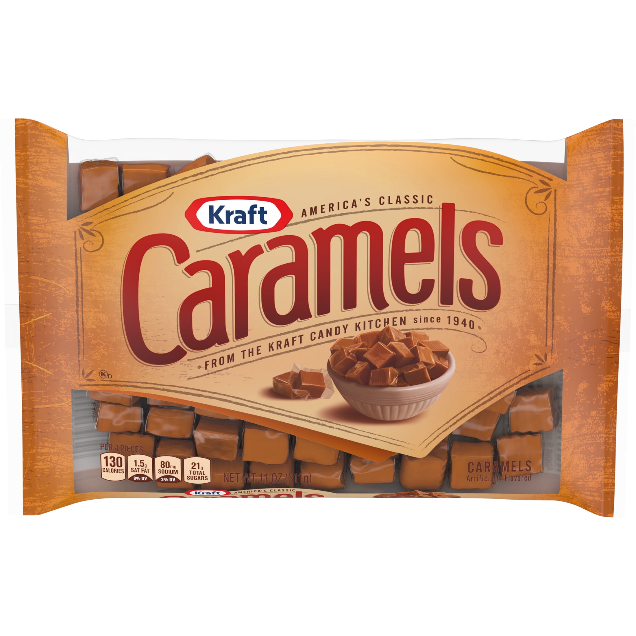  2 pack  Kraft America s Classic Individually Wrapped Candy Caramels  11 oz Bag