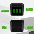  3 Channel Battery Charger & 2 Pack Battery For GoPro Hero 9 10 11 12 Black NEW