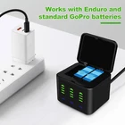  3 Channel Battery Charger & 2 Pack Battery For GoPro Hero 9 10 11 12 Black NEW