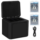  3 Channel Battery Charger & 2 Pack Battery For GoPro Hero 9 10 11 12 Black NEW