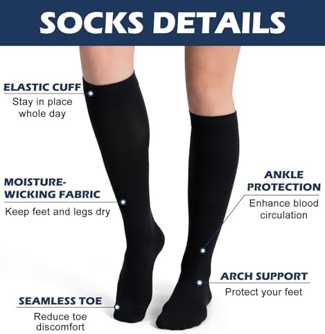  3 pairs  Compression Socks 20 30 mmHg Long Knee High Socks for Women Men Support Athletic Travel Daily Wear