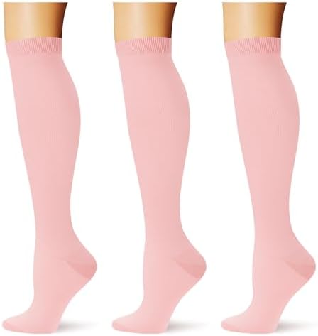  3 pairs  Compression Socks 20 30 mmHg Long Knee High Socks for Women Men Support Athletic Travel Daily Wear