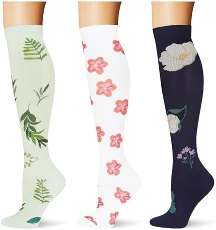  3 pairs  Compression Socks 20 30 mmHg Long Knee High Socks for Women Men Support Athletic Travel Daily Wear