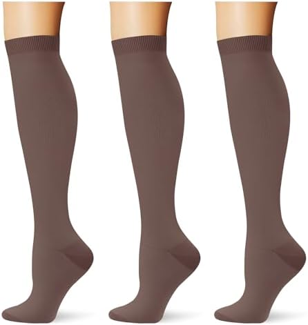 3 pairs  Compression Socks 20 30 mmHg Long Knee High Socks for Women Men Support Athletic Travel Daily Wear