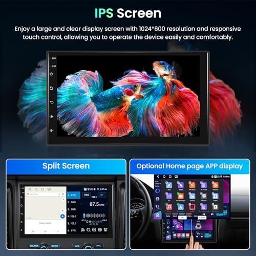 4G 64G  Android Car Radio 7 Inch Double Din with Wireless Carplay & Android Auto  Hodozzy Touch Screen Car Radio GPS Navigation WiFi Bluetooth FM/RDS Radio EQ/USB/SWC AHD Backup Camera