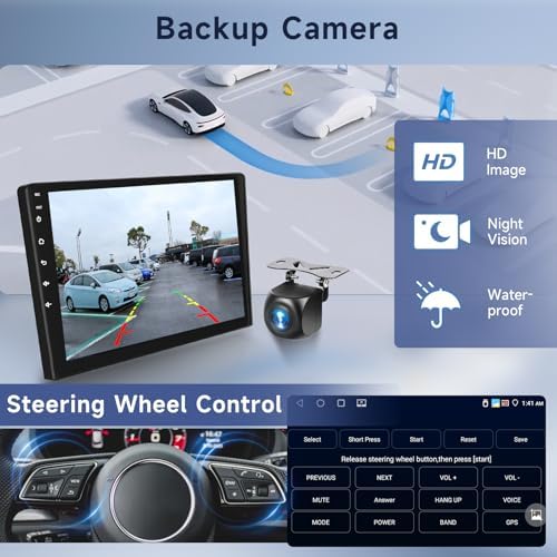 4G 64G  Android Car Radio 7 Inch Double Din with Wireless Carplay & Android Auto  Hodozzy Touch Screen Car Radio GPS Navigation WiFi Bluetooth FM/RDS Radio EQ/USB/SWC AHD Backup Camera