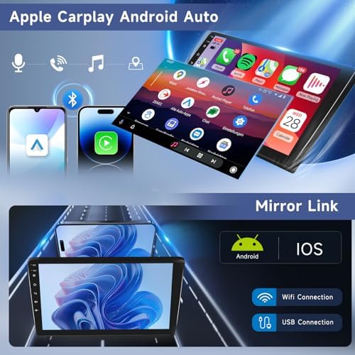 4G 64G  Android Car Radio 7 Inch Double Din with Wireless Carplay & Android Auto  Hodozzy Touch Screen Car Radio GPS Navigation WiFi Bluetooth FM/RDS Radio EQ/USB/SWC AHD Backup Camera