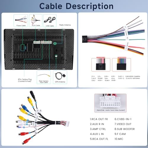 4G 64G  Android Car Radio 7 Inch Double Din with Wireless Carplay & Android Auto  Hodozzy Touch Screen Car Radio GPS Navigation WiFi Bluetooth FM/RDS Radio EQ/USB/SWC AHD Backup Camera