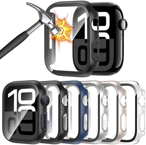  6 Pack  Case for Apple Watch Ultra 3/Ultra 2/Ultra 49mm Screen Protector with Ultra Thin Tempered Glass  Full Coverage Anti Scratch Hard Face Cover for iWatch 49 mm