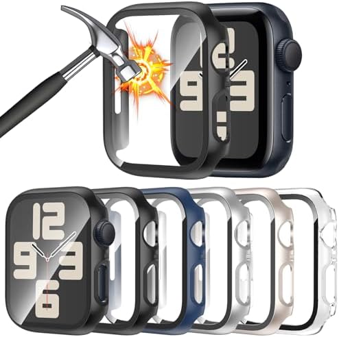  6 Pack  Case for Apple Watch Ultra 3/Ultra 2/Ultra 49mm Screen Protector with Ultra Thin Tempered Glass  Full Coverage Anti Scratch Hard Face Cover for iWatch 49 mm