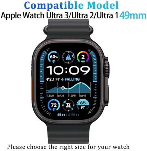  6 Pack  Case for Apple Watch Ultra 3/Ultra 2/Ultra 49mm Screen Protector with Ultra Thin Tempered Glass  Full Coverage Anti Scratch Hard Face Cover for iWatch 49 mm