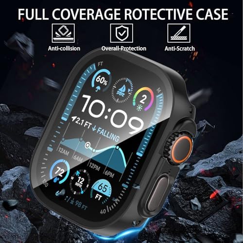  6 Pack  Case for Apple Watch Ultra 3/Ultra 2/Ultra 49mm Screen Protector with Ultra Thin Tempered Glass  Full Coverage Anti Scratch Hard Face Cover for iWatch 49 mm