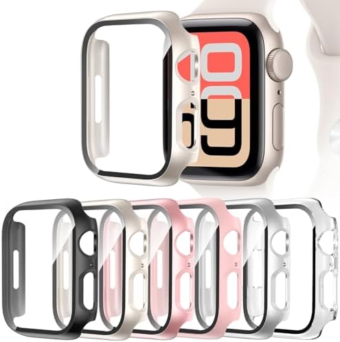  6 Pack  Case for Apple Watch Ultra 3/Ultra 2/Ultra 49mm Screen Protector with Ultra Thin Tempered Glass  Full Coverage Anti Scratch Hard Face Cover for iWatch 49 mm