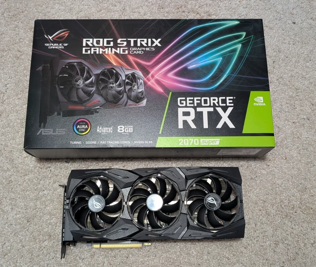  BROKEN  ASUS ROG Strix GeForce RTX 2070 Super 8GB video card with box 