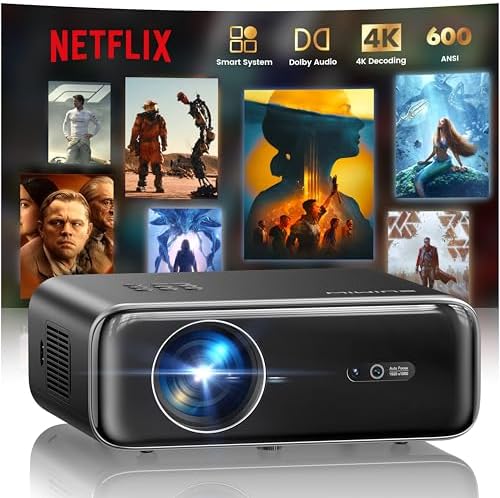  Built in Apps/4K Support  Smart Outdoor Projector with WiFi and Bluetooth  Movie Projector  DoIby Audio with Dual Speaker  Auto Focus w/ YouTube&PrimeVideo Proyector  Upgrad P62 Pro