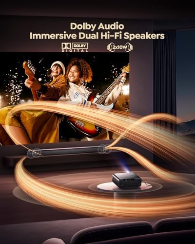  Built in Apps/4K Support  Smart Outdoor Projector with WiFi and Bluetooth  Movie Projector  DoIby Audio with Dual Speaker  Auto Focus w/ YouTube&PrimeVideo Proyector  Upgrad P62 Pro