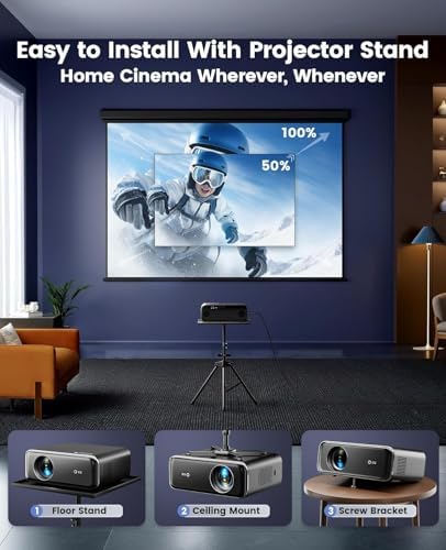  Built in Apps/4K Support  Smart Outdoor Projector with WiFi and Bluetooth  Movie Projector  DoIby Audio with Dual Speaker  Auto Focus w/ YouTube&PrimeVideo Proyector  Upgrad P62 Pro
